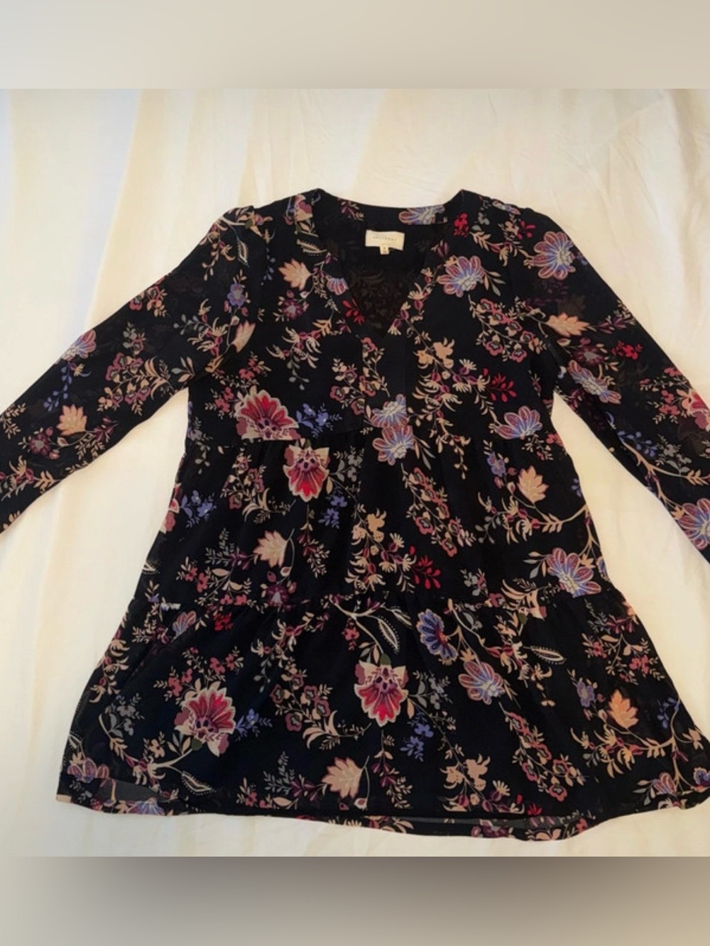Floral Empire Waist Long Sleeve Maternity Top
